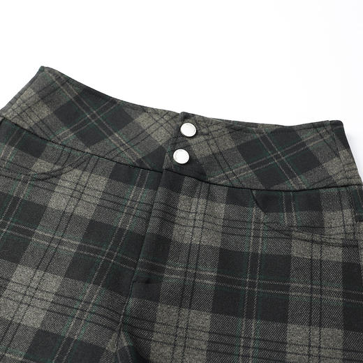 毛呢阔腿裤厚款女装格纹直筒裤宽松休闲长裤MYX7059 商品图3