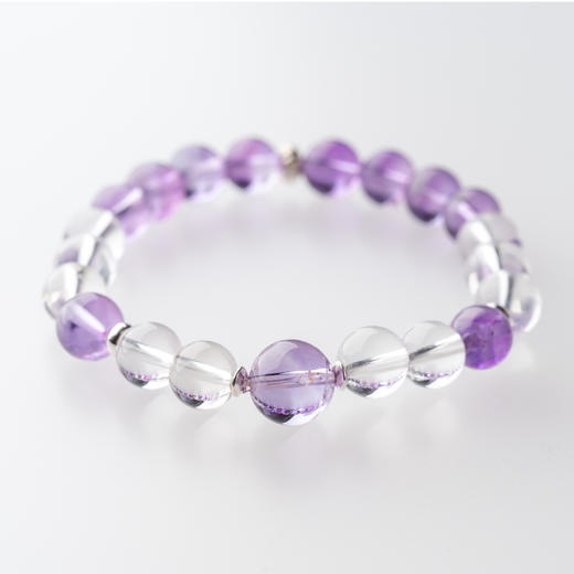 一念七宝 紫气东来 | 高净透白水晶紫水晶手串 商品图3