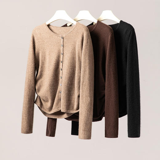 小蛮腰~100山羊绒休闲圆领百搭针织羊绒衫上衣CYR25113 商品图2