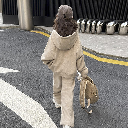 裁缝学苑TQ184儿童加绒宽松连帽卫衣纸样卫裤套运动服打版裁剪图纸 商品图4