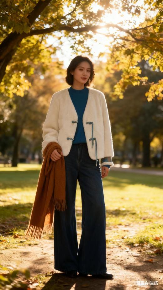 58B115福利款 仿貂皮草大V领外套 商品图5