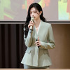 法小曼*子珍专款/绿色职场套装女西装外套中长款显瘦职业装气质阔腿裤正装CP2182 商品缩略图5
