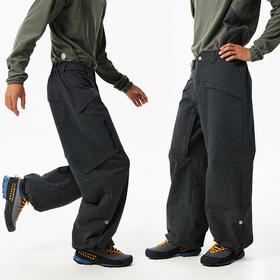 CryingCenter 泡泡微皱格纹弯刀伞兵裤 男女同款 哭喊中心