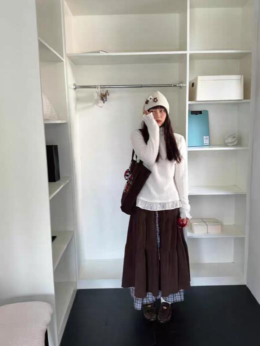 nothe Case布然/NCw2405/「雪绒公主」白色毛绒高领内搭打底衫 商品图3