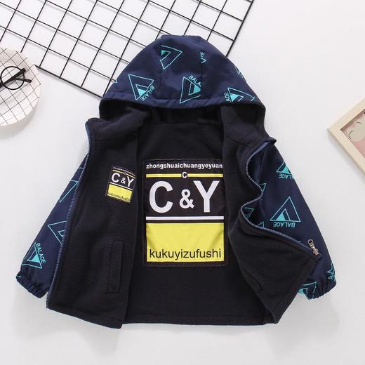 2025新款男童秋季双面穿外套加绒中大童上衣春秋风衣摇粒绒冲锋衣 商品图2