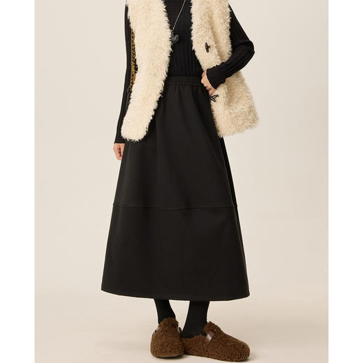 温暖优雅！显瘦修型！【梦惠妮 毛呢花苞赫本裙】气球版型 修饰腿型 法式优雅半身裙 蓬松半身裙 上身显高 显瘦遮肉 消化各种腿型 时尚百搭 #M663 商品图3