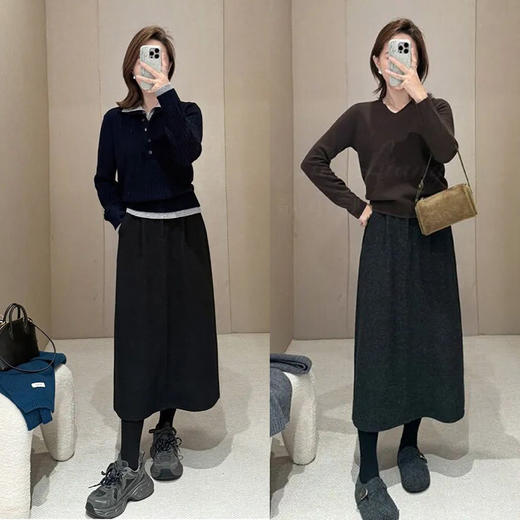 Steve Sandro羊毛花苞长裙，立体花苞版型，520g高比例羊毛混纺，保暖又优雅(5-10天发货)【G】 商品图1