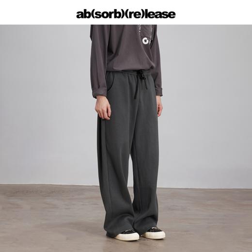 absorbrelease ab白噪深灰色卫裤男直筒长裤宽松休闲裤男士裤子 商品图4