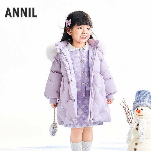 【实体店同款】女童长款羽绒服冬季新款安奈儿童装XG545056 商品图0