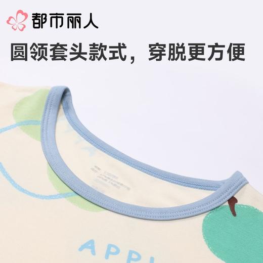 都市丽人男女童睡衣儿童家居服中袖七分裤梭织棉套装JHC2N3 商品图5