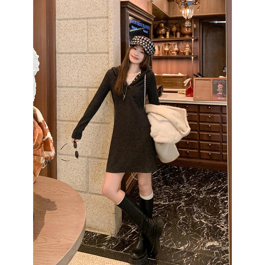 <曾小咸推荐>2.9现货秒杀 ！微信超特价！连帽蕾丝边针织连衣裙 日常229.99 立减140 秒杀89.99！！ 商品图1