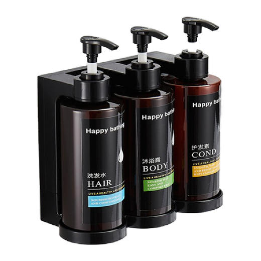 免打孔壁挂式酒店浴室厨房给皂器洗手液沐浴露洗发露按压式皂液器 商品图4