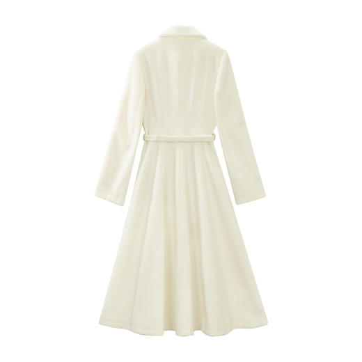 鹿向南「海岛热恋」冬季新款保暖百搭韩系气质杏色两穿外套连衣裙 商品图2