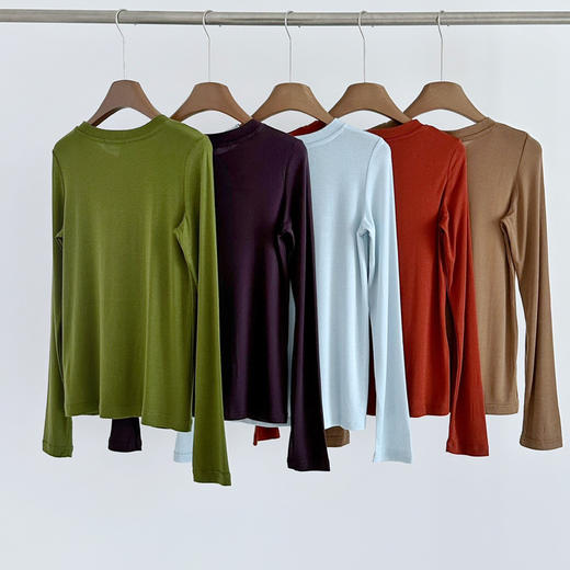 row圆领天丝羊毛打底衫 商品图4