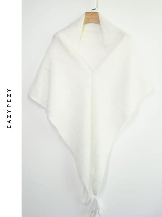 针织牦牛绒羊绒拉毛三角巾 商品图4