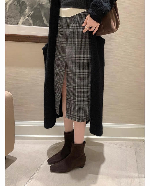 特定新款超有女人味纯皮羊猄皮加绒猫跟短靴 商品图12