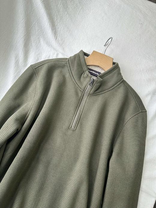 贝壳三 男士华夫格半拉链立领卫衣内里加绒加厚打底上衣C120318 商品图11