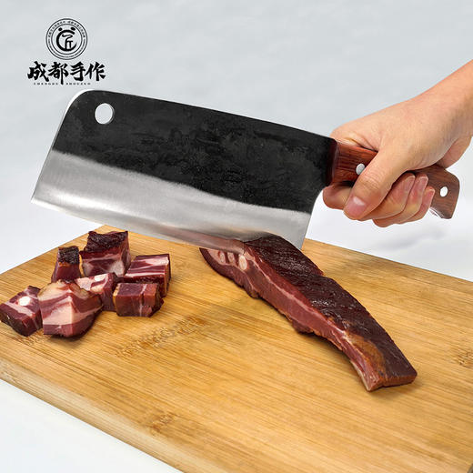 【非遗斩切两用刀】成都手作周光兴作菜刀 特种钢手工锻打家用菜刀 鸡鸭鹅专用斩骨刀 厨房切肉切菜切片刀  砍切二合一刀具【非遗技艺】 商品图2