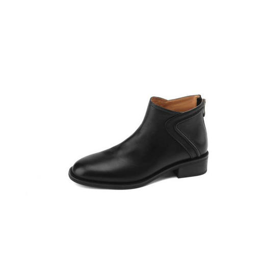 【预售5天】真皮法式复古擦色短靴女秋冬舒适软底中跟及踝靴圆头粗跟切尔西靴&D3109 商品图4