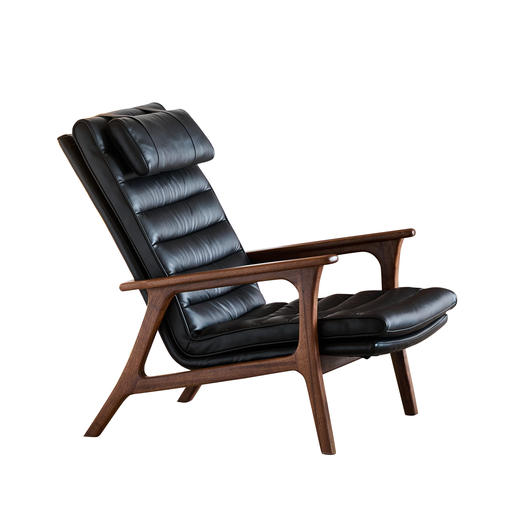 【中古风-YH-36椅】黑胡桃/真皮/客厅/卧房/休闲椅/休闲沙发 商品图1