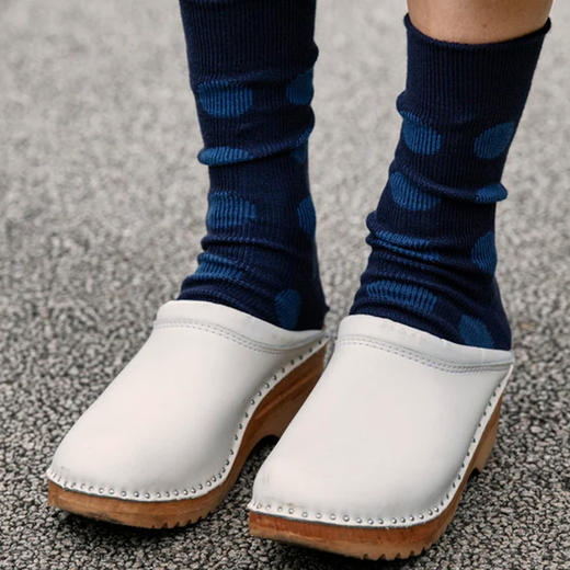 ROTOTO PORTHOLE DOT SOCKS 日本奈良制波点针织袜子 中筒袜 商品图0