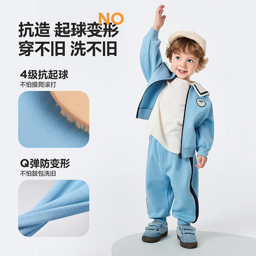 迷你巴拉男女童套装宝宝儿童长袖外套长裤复古不易起球2026春新品 商品图2