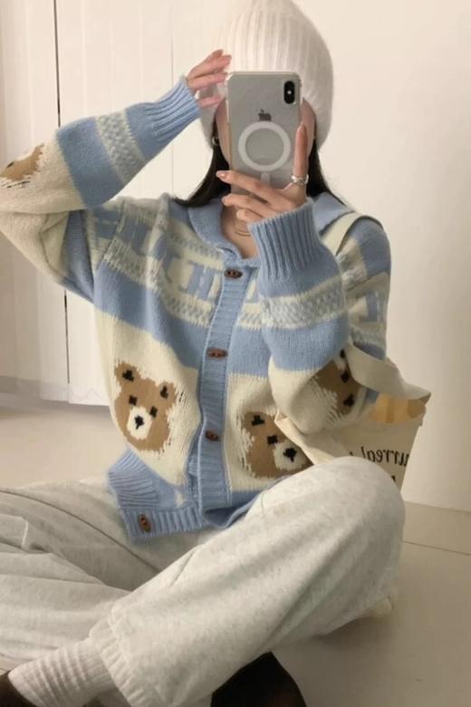 Stay2Weeks 韩系小熊提花休闲洋气羊毛开衫 21919 商品图3