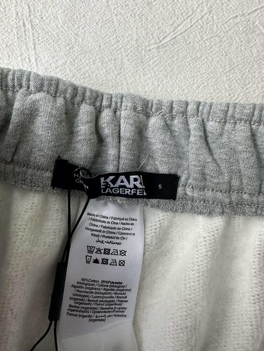 贝壳三 厚实松紧腰字母刺绣休闲裤女磨毛绒直筒棉质卫裤C120313 商品图8