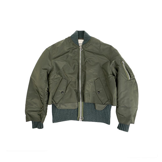 YOKE Connected Rib Knit Flight 不规则拼接军事风飞行夹克 商品图0