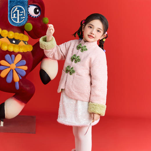 【年衣品牌团】年衣童装儿童中式唐装外套冬季新品女童加棉摩登时代唐装   1207 商品图3