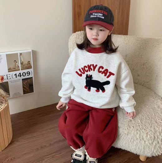2026年马年新年男童女童加绒套装卫衣裤冬新款儿童韩版上衣宝宝冬季两件套80-150★ 商品图1
