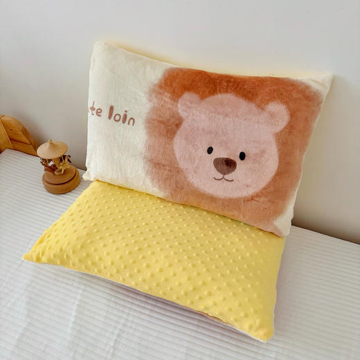【YW】无忧购【甄选】大版儿童卡通小动物牛奶暖绒豆豆枕芯秋冬可拆卸幼儿园枕头套001（截单后3-5天发货) 商品图8