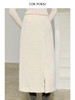 ForPoem 25/FW 原创设计前开叉浮雕提花米白色气质中长款半身裙 商品缩略图4
