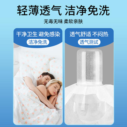 独立包装印花款酒店床上用品一次性床单被套枕套双人四件套三件套 商品图1