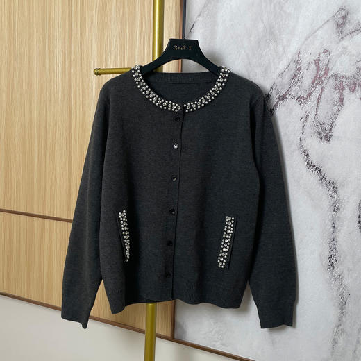 奢姿大码女装2025冬季减龄钉珠钻饰圆领两件套胖妹妹时尚针织套装9654970633AB 商品图2