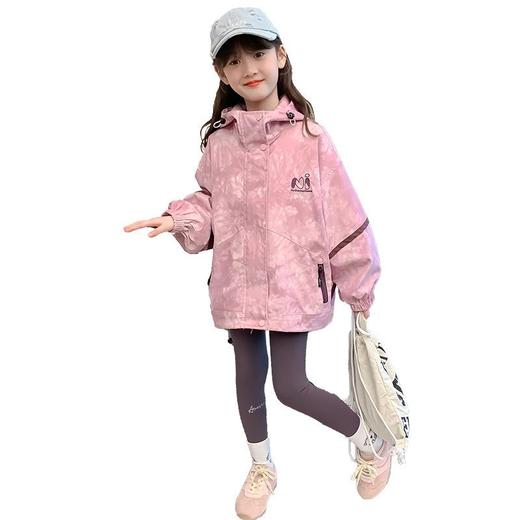 女童外套连帽冲锋衣春秋款2025新款儿童春装衣服洋气童装女孩上衣 商品图4