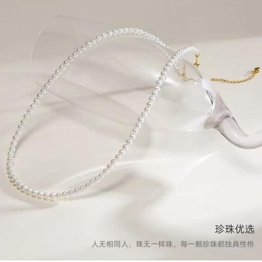 岸纾 天然淡水小米珍珠精品项链配耳钉一对 商品图3