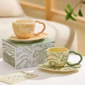 4楼Eubelle欧蓓 川岛屋咖啡杯碟套装 高档精致陶瓷设计感小众 活动价：48元