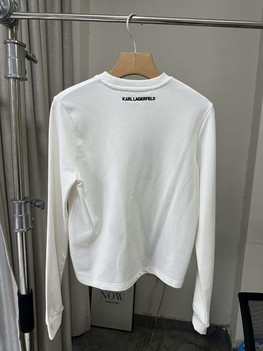 贝壳三 不规则下摆草写字母刺绣短款卫衣毛圈棉长袖上衣C120314 商品图9