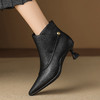 【预售5天】法式复古短靴女5cm黑色灰色尖头细跟时装靴气质显瘦加绒不累脚HL-8662 商品缩略图2
