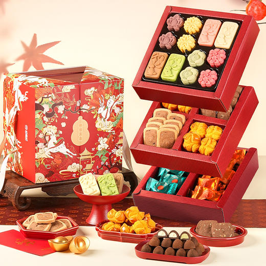 【云间福禄年礼】悠享时2025春节年货礼盒装中式糕点过年走亲戚送礼品新年高端点心团购788g 商品图0