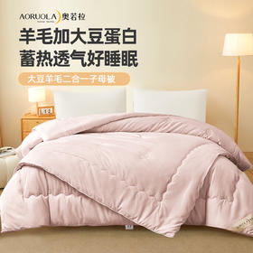 奥若拉 澳洲羊毛大豆被二合一子母被四季被秋冬被
