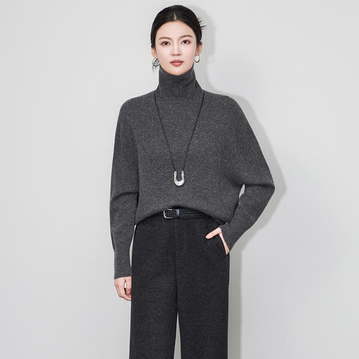 「高货wl」全新升级【铂金会员220/天猫299/差价79】(11254)洛诗琳美丽诺羊毛高领毛衣2025秋冬设计感保暖针织毛衫女 商品图2