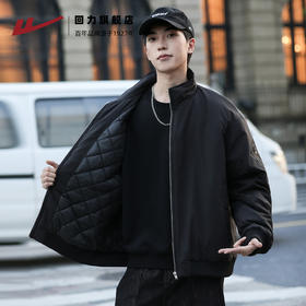 回力棉服男款秋冬休闲男装立领加厚美式工装棒球服飞行员夹克外套
