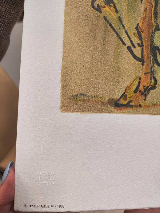 【已售】独角鹿西洋古董1983年代法国Armand & Georges Israel出版西班牙超现实主义大师萨尔瓦多·达利签名创作限量彩色石版画《罗马骑士》 商品图7