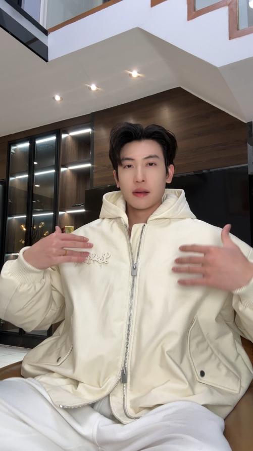 85082SDSA男士秋冬新款痞帅男装韩版珠子字母连帽羽绒服外套高街风百搭 商品图0