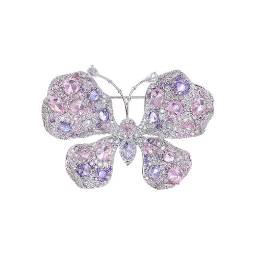 小众设计感粉紫锆石蝴蝶胸针，高级感气质昆虫胸花轻奢晚宴别针饰品LY-E-024 商品图3