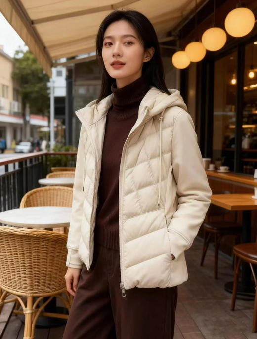 123-6 拼接轻薄短款鹅绒服 商品图7