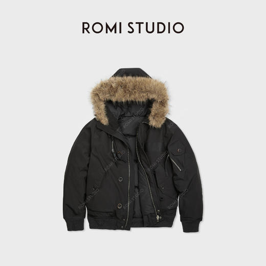 ROMI STUDIO高克重三防90鹅绒厚毛领连帽羽绒服 RWCWWT6073 商品图0
