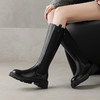 【预售5天】质感高级粗跟圆头中跟长靴子不过膝高筒大气时装靴ZY2846 商品缩略图2